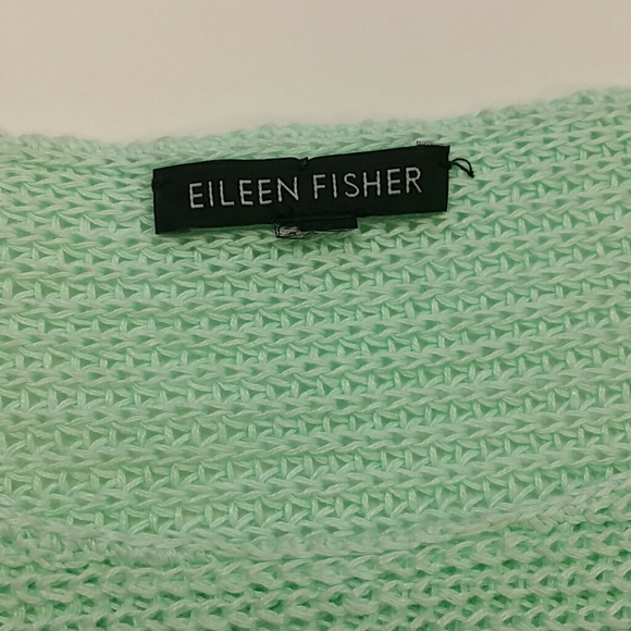 Eileen Fisher open knit ballet neckline  sweater - Picture 4 of 6